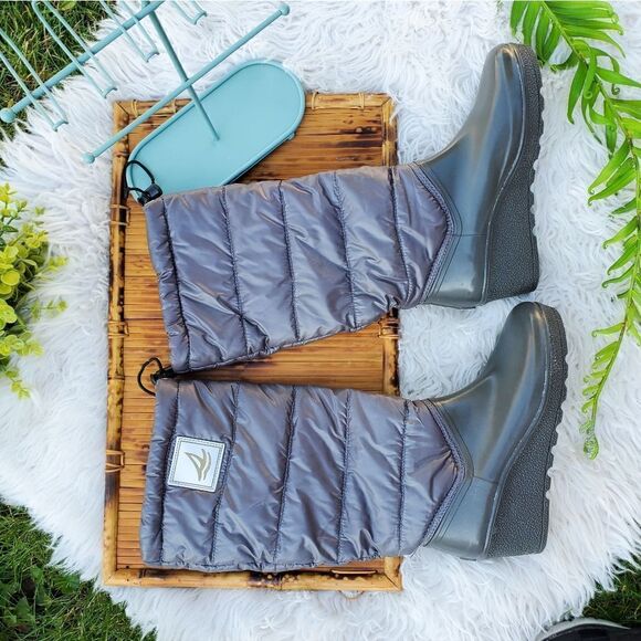 Sperry Insulated Stylish Wedge Heel Water Resistant Rubber Boots - Picture 8 of 11